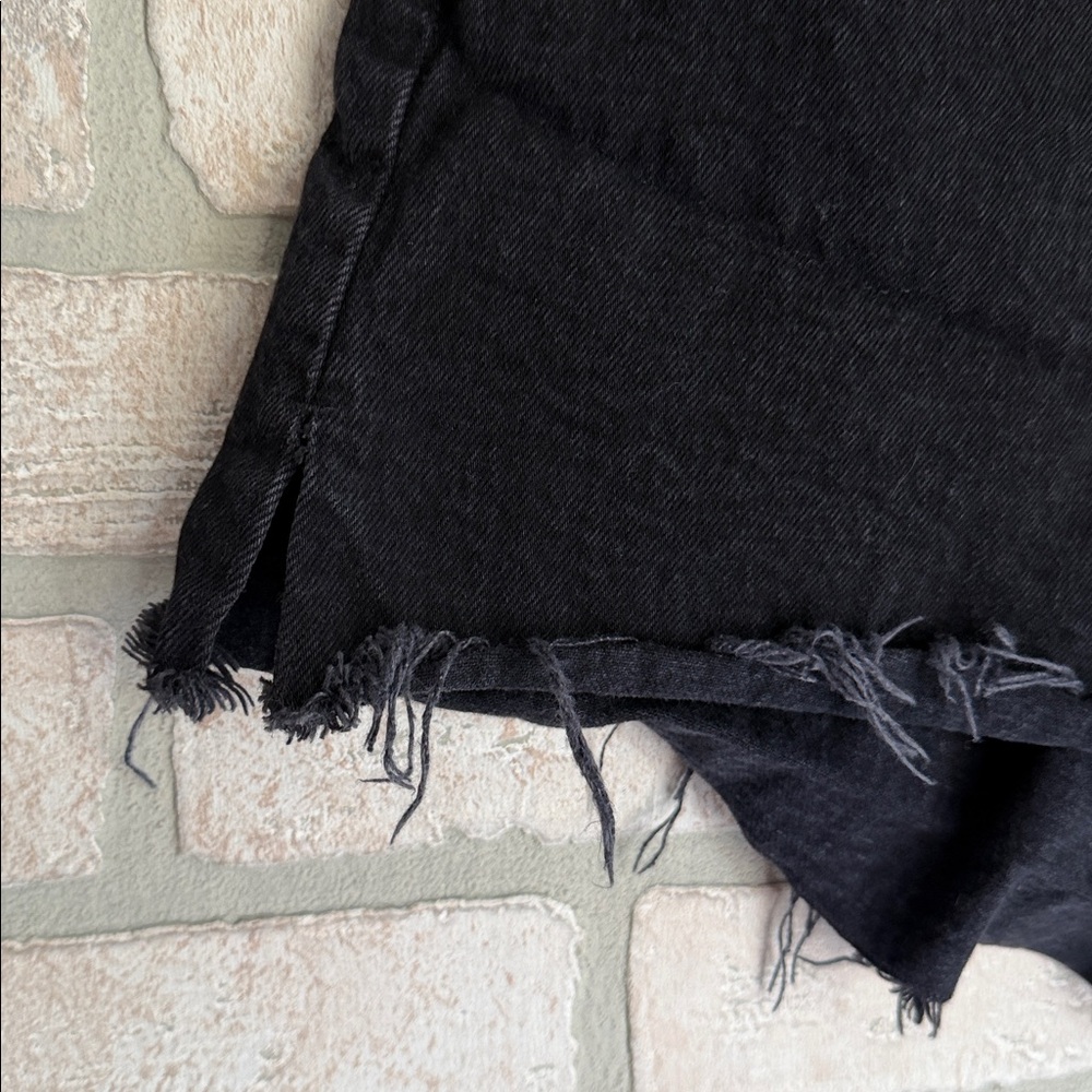 Abercrombie & Fitch black denim shorts size 14 - Picture 3 of 5